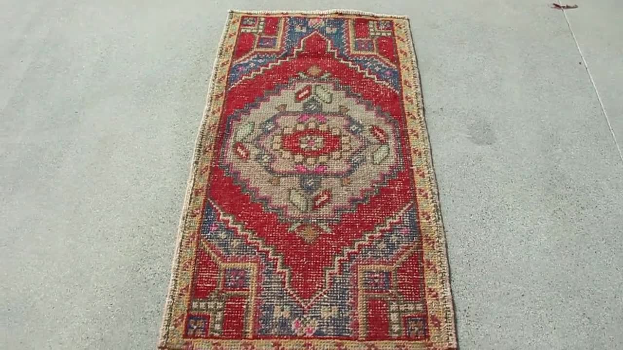 1.7x3.1 ft # CUTE Decor buy Small Vintage Turkish RUG